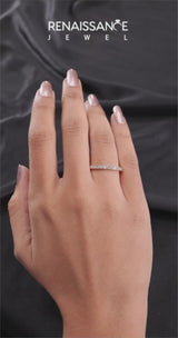 14K Yellow Gold Round Cut Diamond Pavé Eternity Band with Micro Prong Setting
