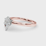 Rose gold Pear Solitaire Diamond Ring with Four-Prong Setting and Classic Band