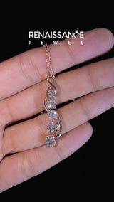 Rose gold Round Brilliant Diamond Prong Set Pendant