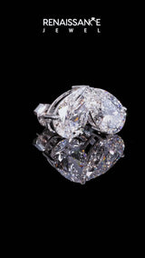 White gold Pear Cut Diamond Stud Earrings