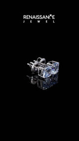 Platinum Cushion Cut Aquamarine Stud Earrings