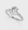 White gold Oval Cut Channel Set Solitaire Engagement Ring with Four-Prong Setting_121