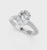 White gold Oval Solitaire Diamond Engagement Ring with Cathedral Setting and Four-Prong Mount on a Classic Band_70