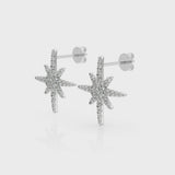 White gold Pavé Diamond Starburst Stud Earrings