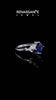 Silver Cushion Cut Blue Sapphire Ring with Side Stones and Four-Prong Setting_12
