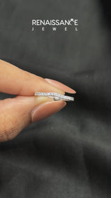 Silver Round Diamond Classic Half Eternity Band with Shared Prong Setting