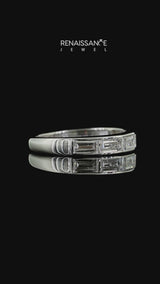White gold Channel-Set Baguette Diamond Eternity Band