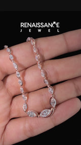 Rose gold Marquise Diamond Riviera Necklace
