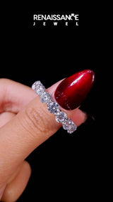 Silver Round Diamond Woven Full Eternity Band