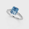 White gold Fancy Blue Radiant  Cut Channel Set Solitaire Engagement Ring with Four-Prong Setting_114