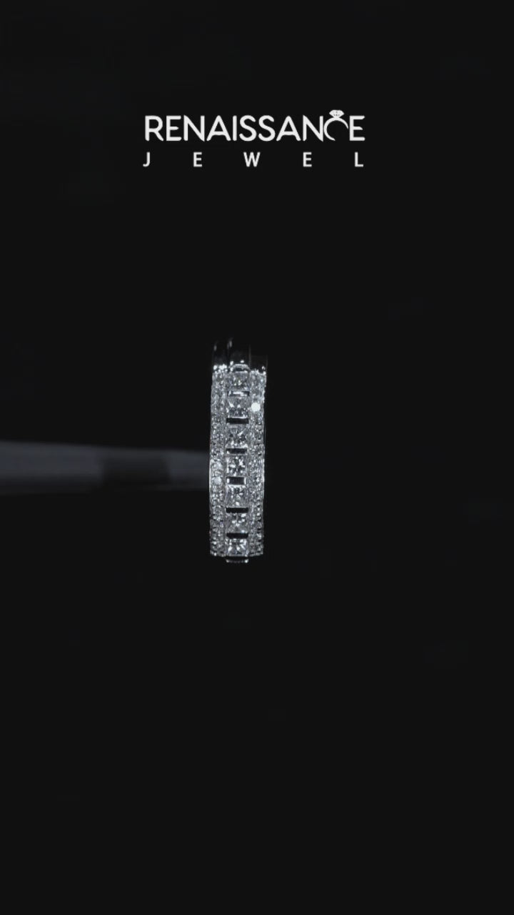 White gold Channel-Set Princess Cut Diamond Pavé Band 2