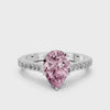 White gold Fancy Pink Pear  Cut Solitaire Diamond Engagement Ring with Pave Band and Four-Prong Setting_110