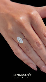 Silver Cushion Cut Solitaire Diamond Ring with Six-Prong Setting and Classic Band
