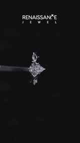 Silver Pear Cut Diamond Solitaire Ring with Twisted Band and Prong Setting