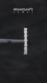 White gold Pear and Round Diamond Wedding Band