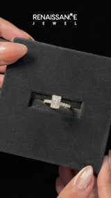 Yellow gold Radiant Cut Diamond Pavé Engagement Ring with Round  Accents and Prong Setting