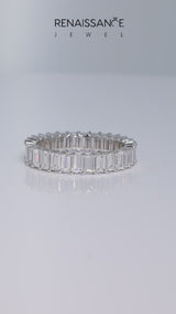White gold Baguette cut diamond Eternity Band with Shared Prong Setting