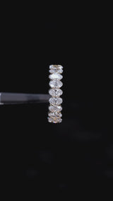 Yellow gold Oval Cut Diamond Eternity Band with Shared Prong Setting