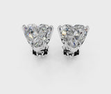 Platinum Heart Cut Diamond Stud Earrings