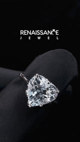 Silver Heart Cut Aquamarine Solitaire Ring with Flower Prong Setting and Classic Band