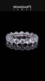 Platinum Round Diamond Woven Full Eternity Band