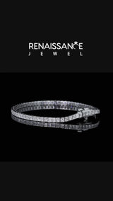 White gold Princess Cut Diamond Tennis Bracelet with Channel Setting
