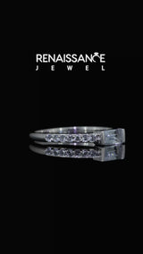 Silver Baguette Aquamarine Pavé Band with Bar Setting