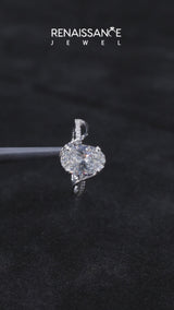 White gold Pear Solitaire Twisted Band with Prong Setting