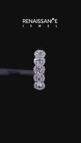 Rose gold Round Diamond Halo Five-Stone Prong Set Band
