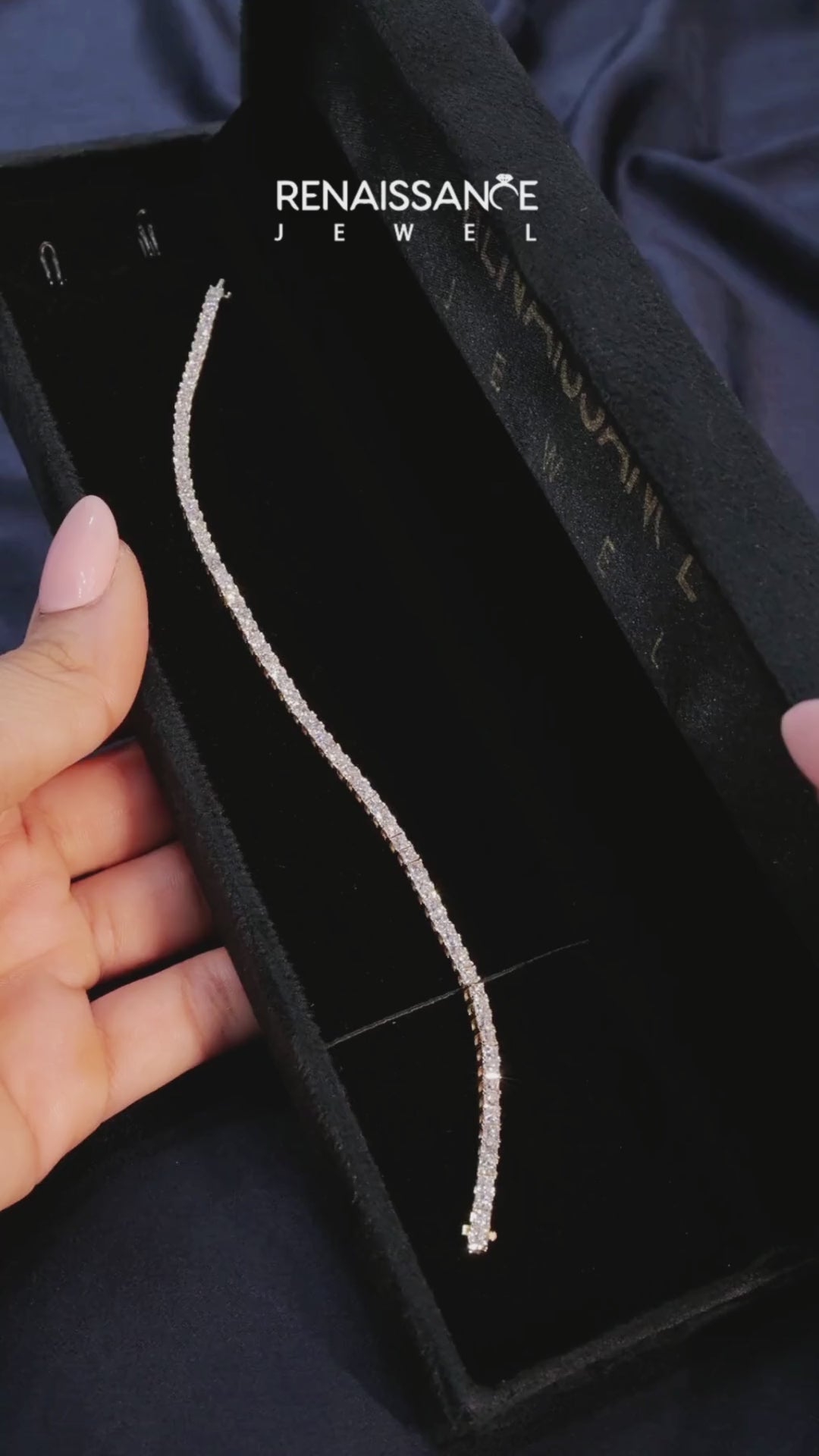 Yellow gold Princess Cut Diamond Tennis Bracelet with Channel Setting 2