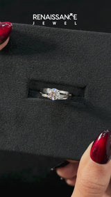 Silver Modern Tension Set Asscher Cut Diamond Solitaire Wide Band Ring