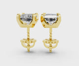 Yellow gold Radiant Cut Diamond Stud Earrings