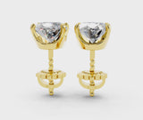 Yellow gold Oval Cut Diamond Stud Earrings
