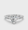 White gold Pear Cut Channel Set Solitaire Engagement Ring with Four-Prong Setting_158