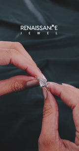 Rose gold Oval Cut Diamond Solitaire Ring with Filigree Band and Four-Prong Setting