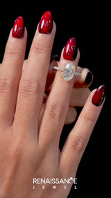 Yellow gold Round Cut Diamond Solitaire Ring with Pavé Band and Hidden Halo