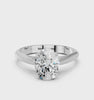 White gold Oval Solitaire Diamond Engagement Ring with Cathedral Setting and Four-Prong Mount on a Classic Band_136