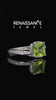 Silver Princess Cut Peridot Solitaire Ring with Split Shank and Prong Setting_12