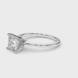 Platinum 1.01 Carat E VS1 Princess Solitaire Engagement Ring with Classic Band and Four-Prong Setting