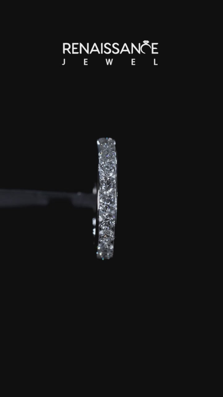 White gold Channel Set Round Diamond Eternity Band 2