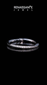 Silver Pavé Round Diamond Twist Band