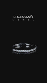 Platinum Pavé Round Diamond Eternity Band with Shared Prong Setting