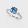 White gold Fancy Blue Cushion  Cut Channel Set Solitaire Engagement Ring with Four-Prong Setting_114