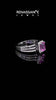 White gold Emerald Cut Pink Sapphire Halo Engagement Ring with Split Shank and Four-Prong Setting_15