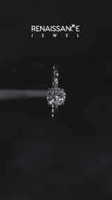 10K Yellow Gold 1.04 Carat E VVS2 Round Solitaire Engagement Ring with Classic Band and Four-Prong Setting