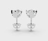 Silver Marquise Brilliant Diamond Stud Earrings 3