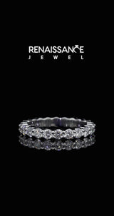 Silver Round Diamond Eternity Band with U-Prong Setting