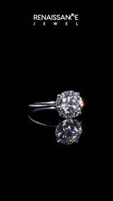 Platinum Asscher Cut Diamond Solitaire Engagement Ring with Classic Band and Four-Prong Setting