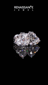 White gold Heart Cut Diamond Stud Earrings