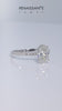 Silver Oval Cut Diamond Pavé Band Solitaire Ring with Four-Prong Setting_268